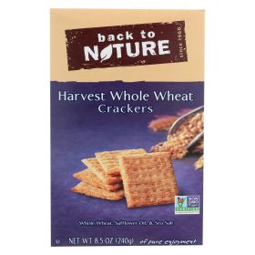 Back To Nature Harvest Whole Wheat Crackers - Whole Wheat Safflower Oil And Sea Salt - Case Of 12 - 8.5 Oz.