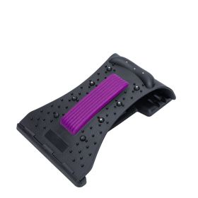 Home lumbar spine cervical support neck traction device (Option: Purple BlackA-English)